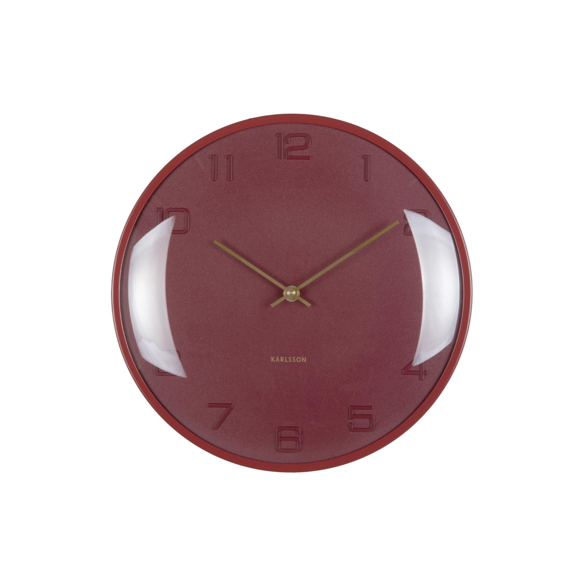 Karlsson wandklok Fuerte Dome - rood - Ø30.5cm
