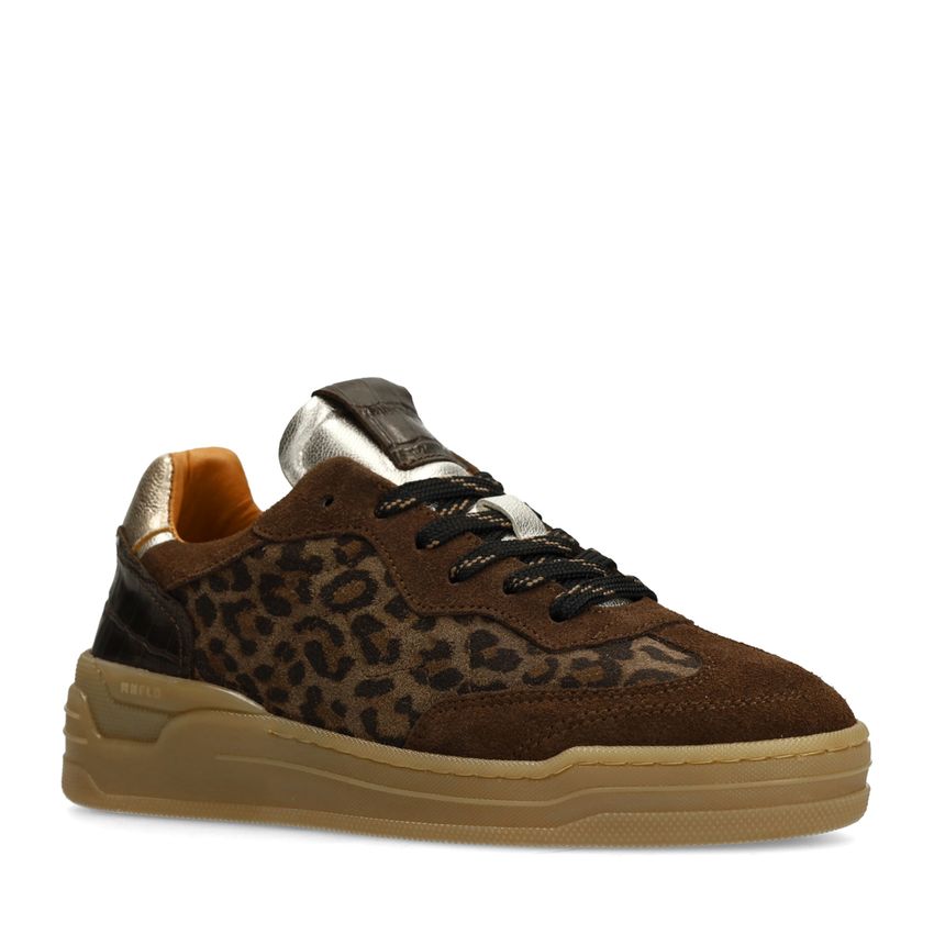 Manfield Leopard suède sneakers