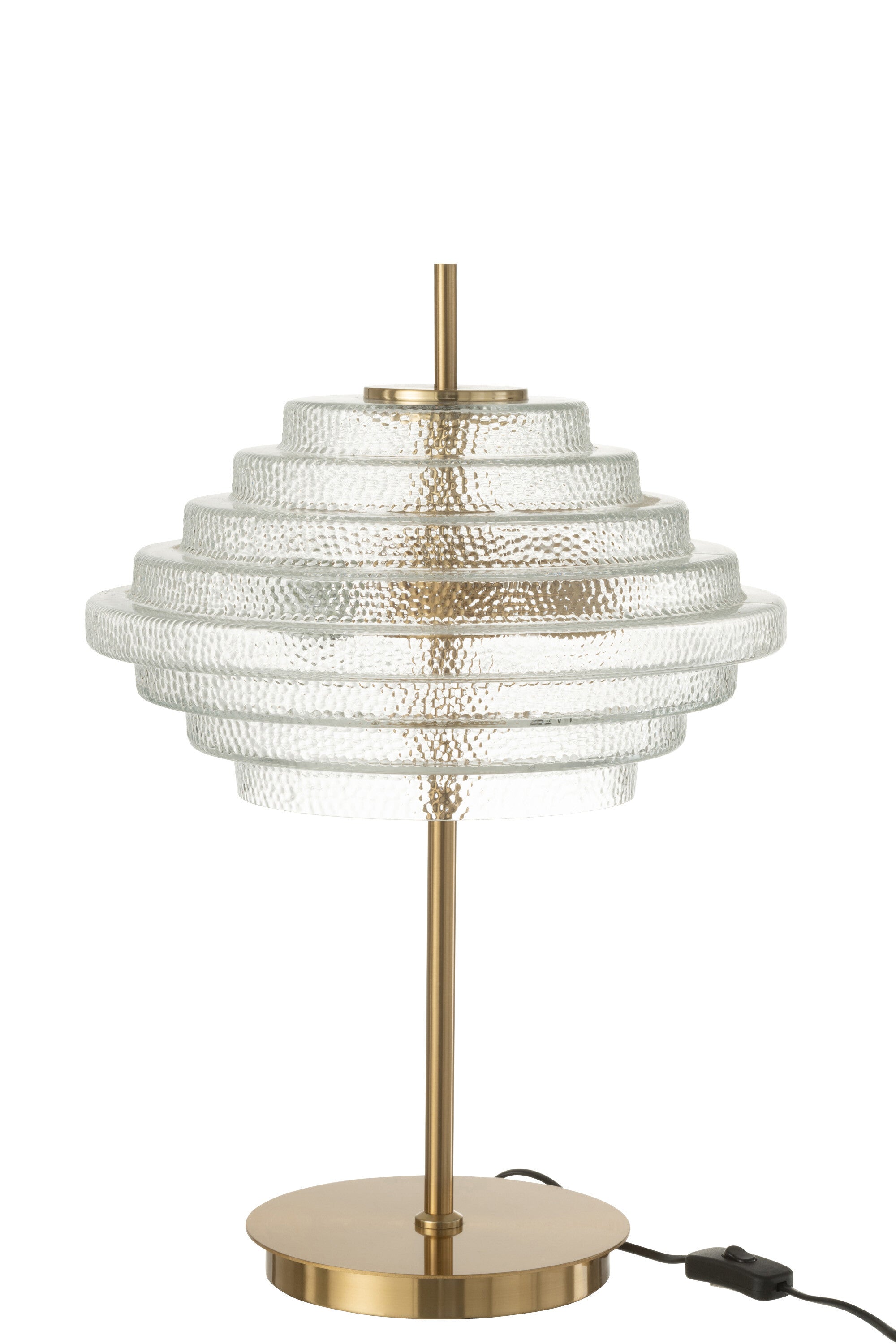 J-Line tafellamp Doorschijnend - metaal/glas - goud - LED lichtjes
