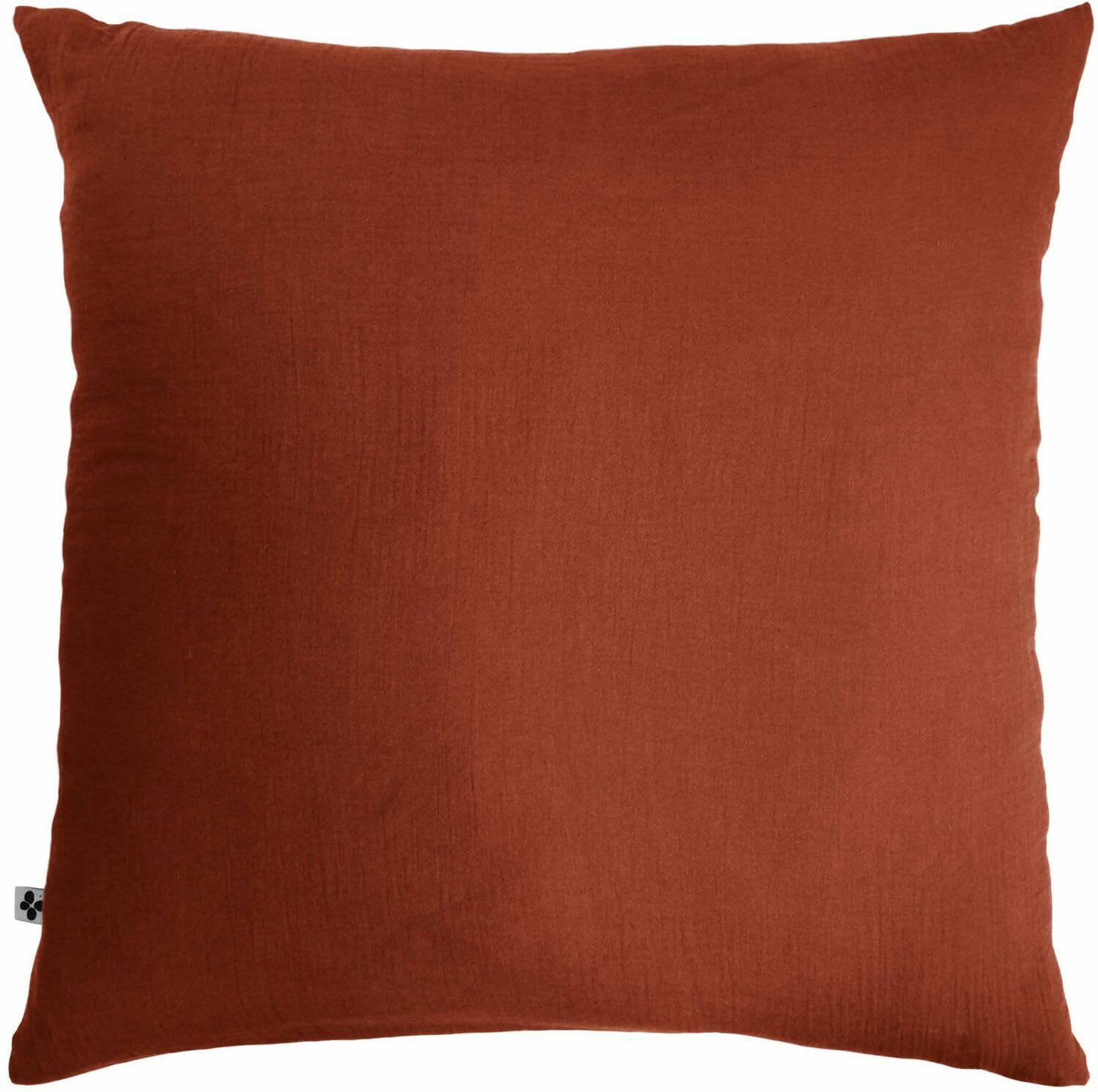 ORANGE - Taie d'oreiller gaze de coton rouge 60x60 cm