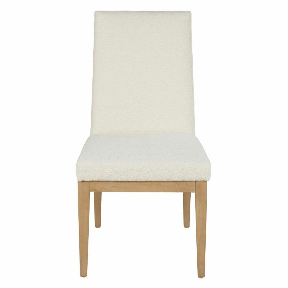 Throne - Chaise blanc ivoire et pieds en bois d'hévéa