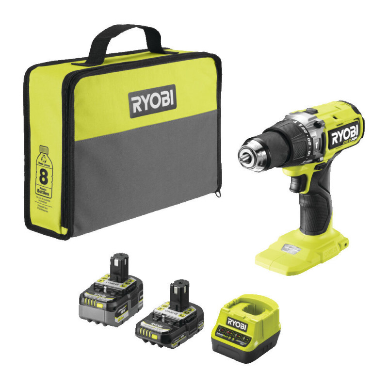 Perceuse visseuse à percussion sur batterie One  RPD18X1-2C52S 5 Ah et 2 Ah 18 V RYOBI