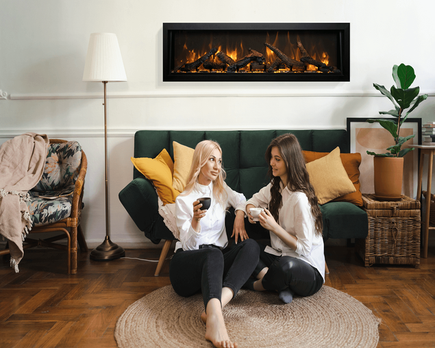 Amantii Smart 72&Prime; Wide &ndash; Deep Indoor or Outdoor Electric Built-in only with Black Steel Surround