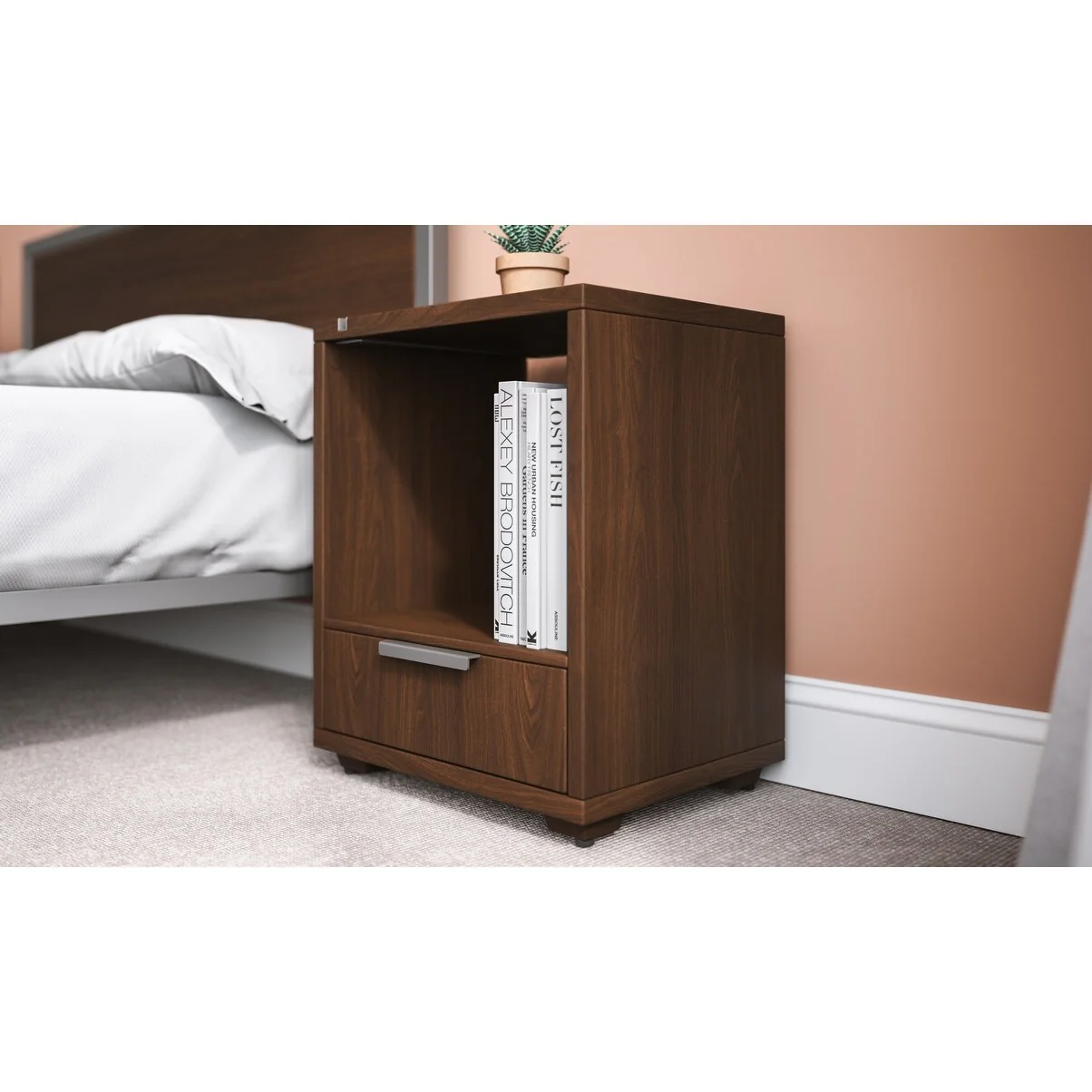 Homestyles Merge Brown Wood Nightstand
