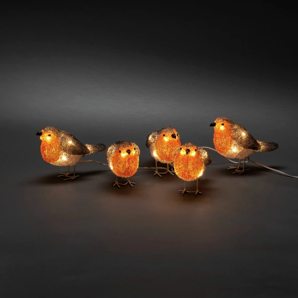 LED-Dekoration, Rotkehlchen, Stecker, orange