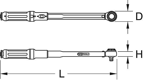 KS Tools - 516.1472 - Clé dynamométrique ERGOTORQUEprécision 1/2'', 60-320 Nm