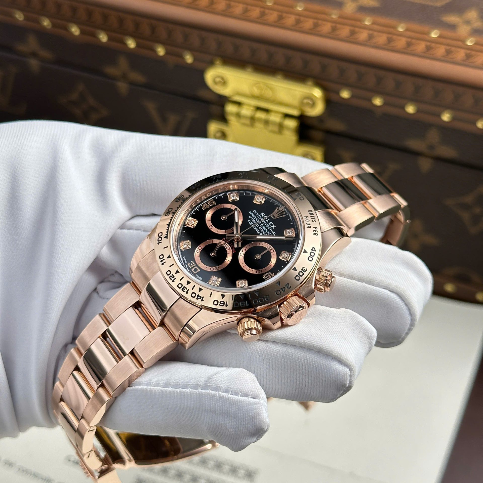 Rolex Daytona RG Plated Black Dial 40mm Oyster Super Clone
