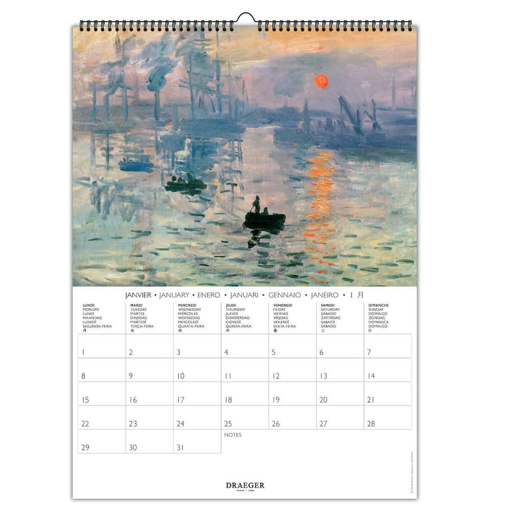 - Calendrier mural déco 29x39  cm - 2024 - Monet