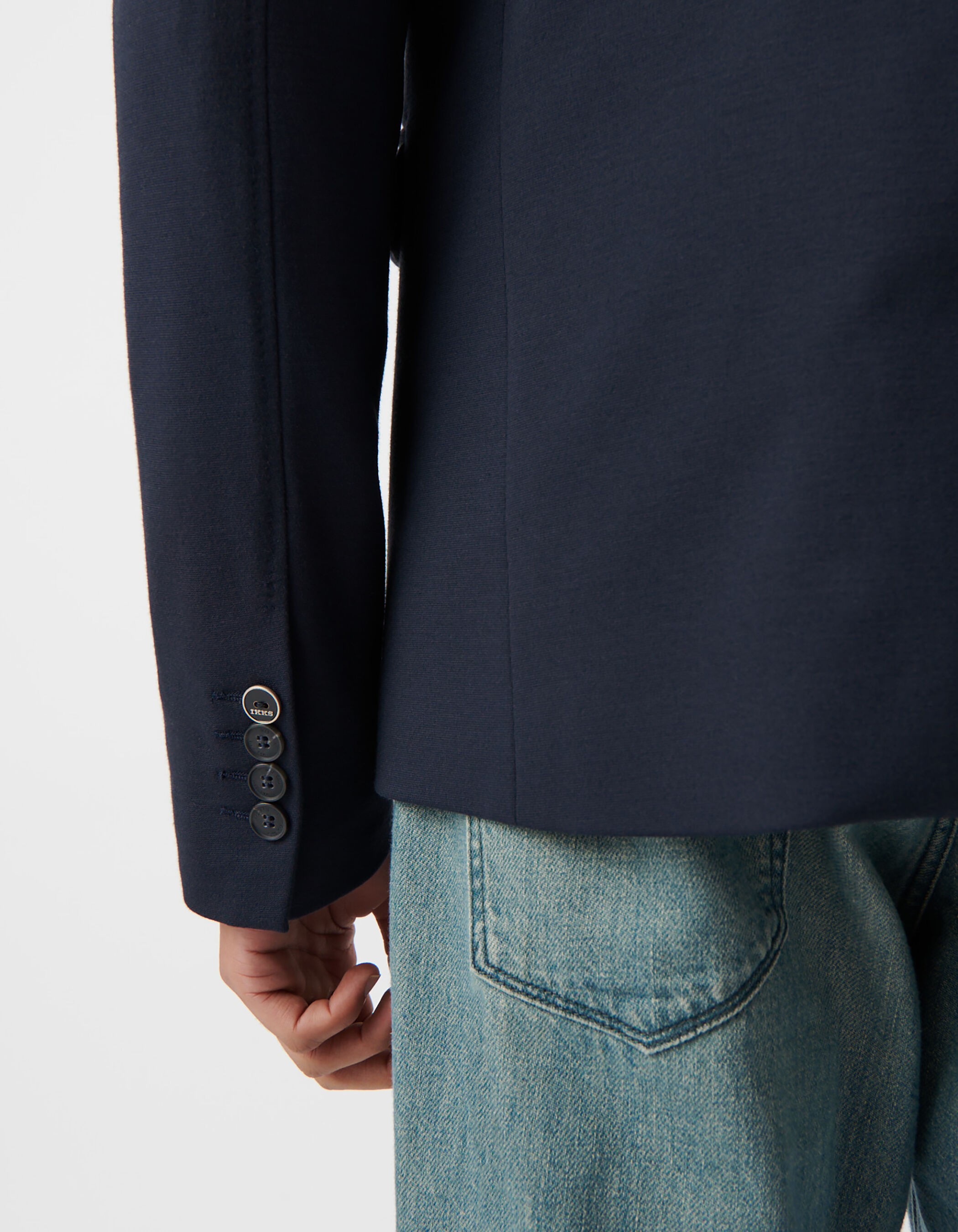 Veste marine avec parementure amovible Homme