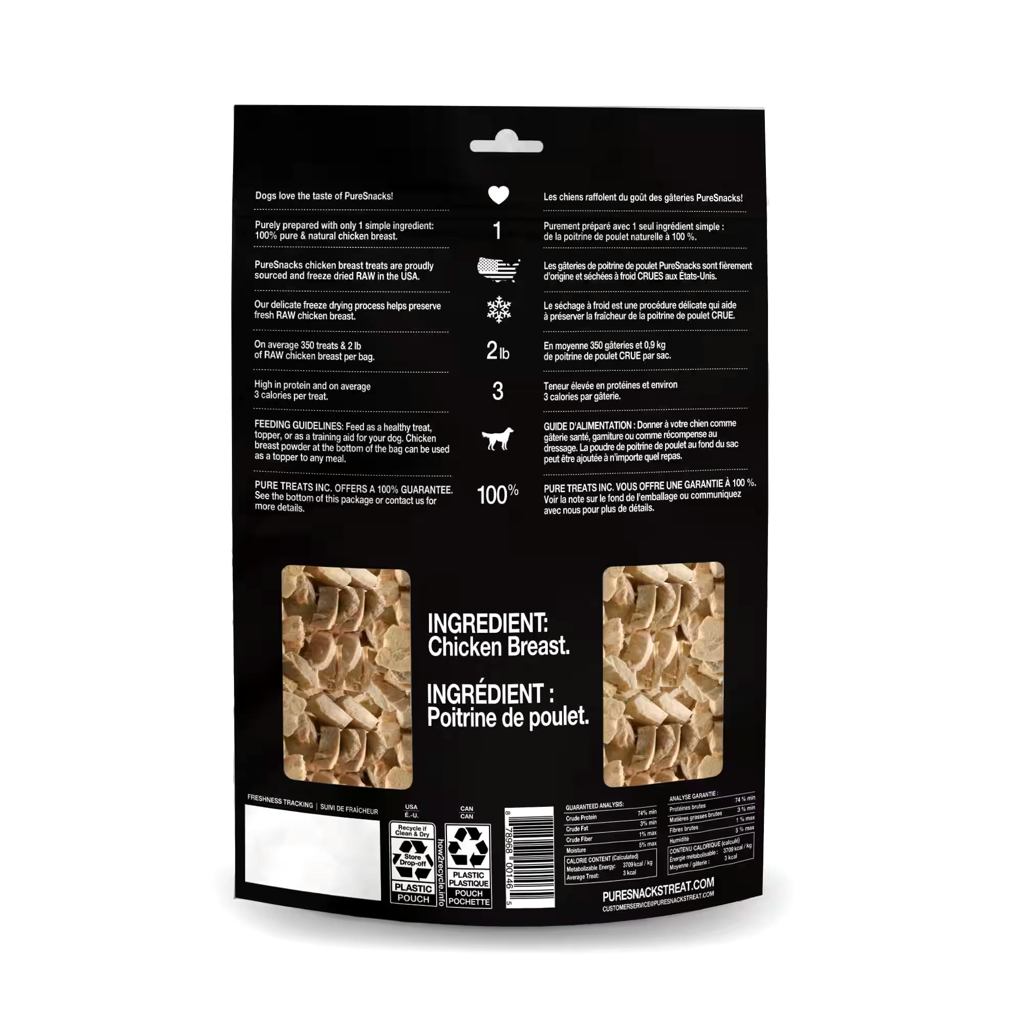 PureSnacks Freeze Dried Chicken Breast Dog Treats