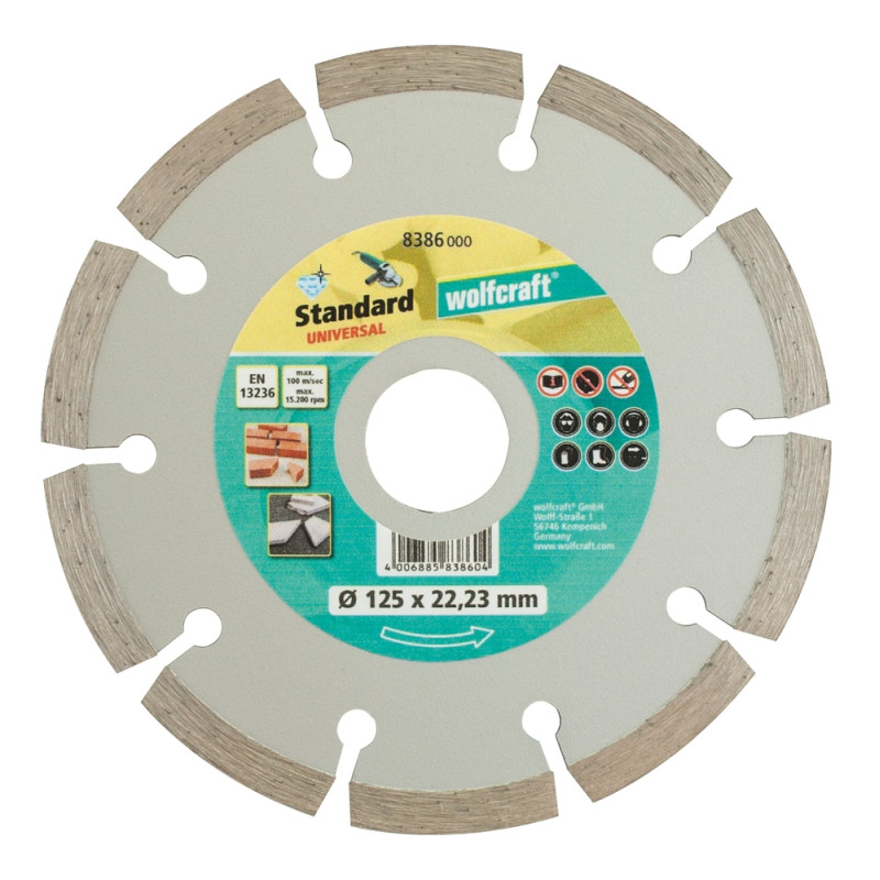 Disque à tronçonner segmenté en diamant Ø 125 mm WOLFCRAFT