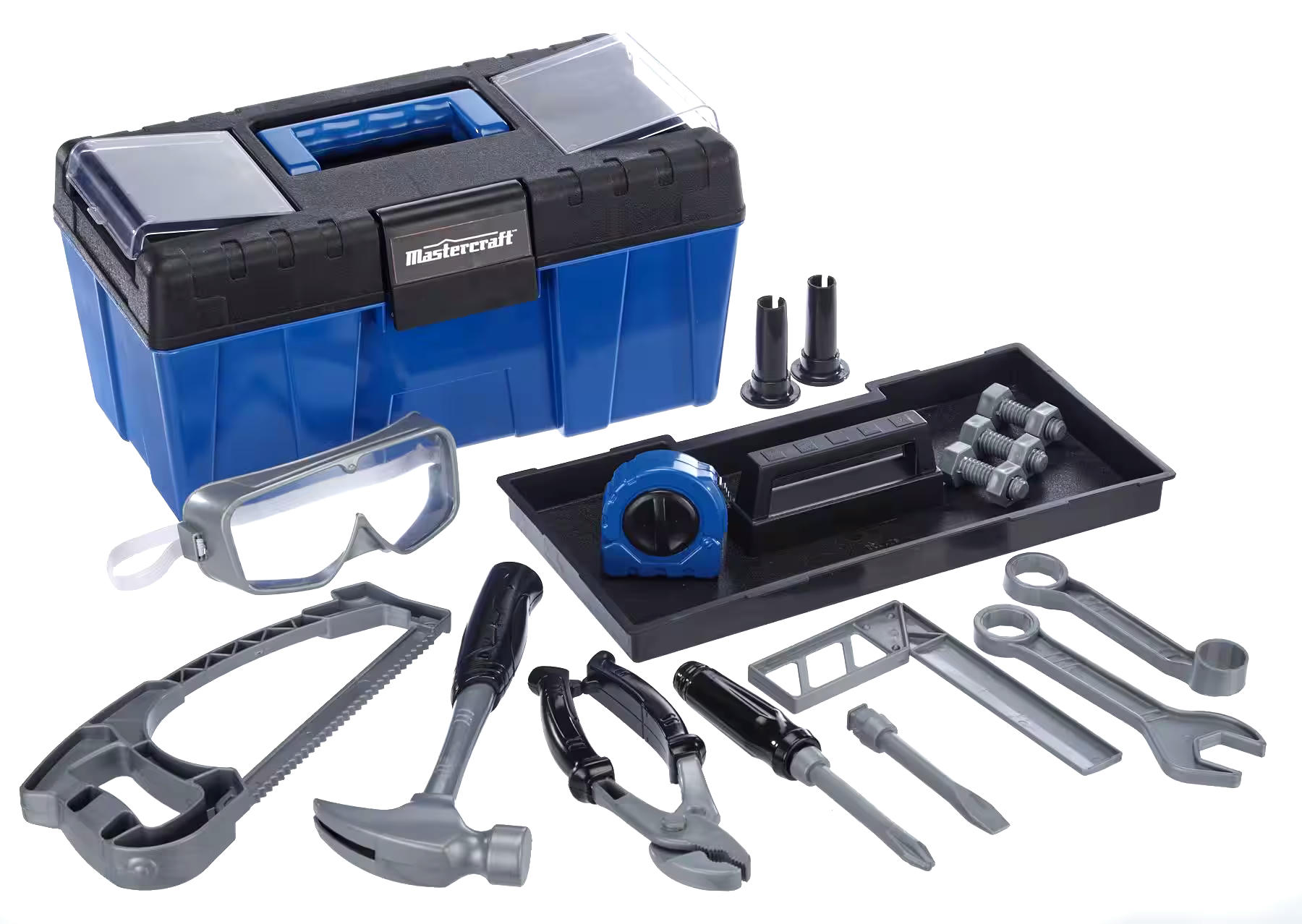 Mastercraft Toy Tool Box w/Accessories For Kids, 18 pc, Age 1+