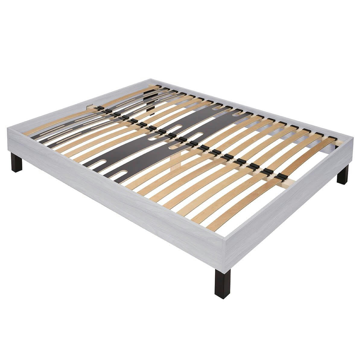 FACILKIT - Sommier  démontable 140x190cm bois blanchi