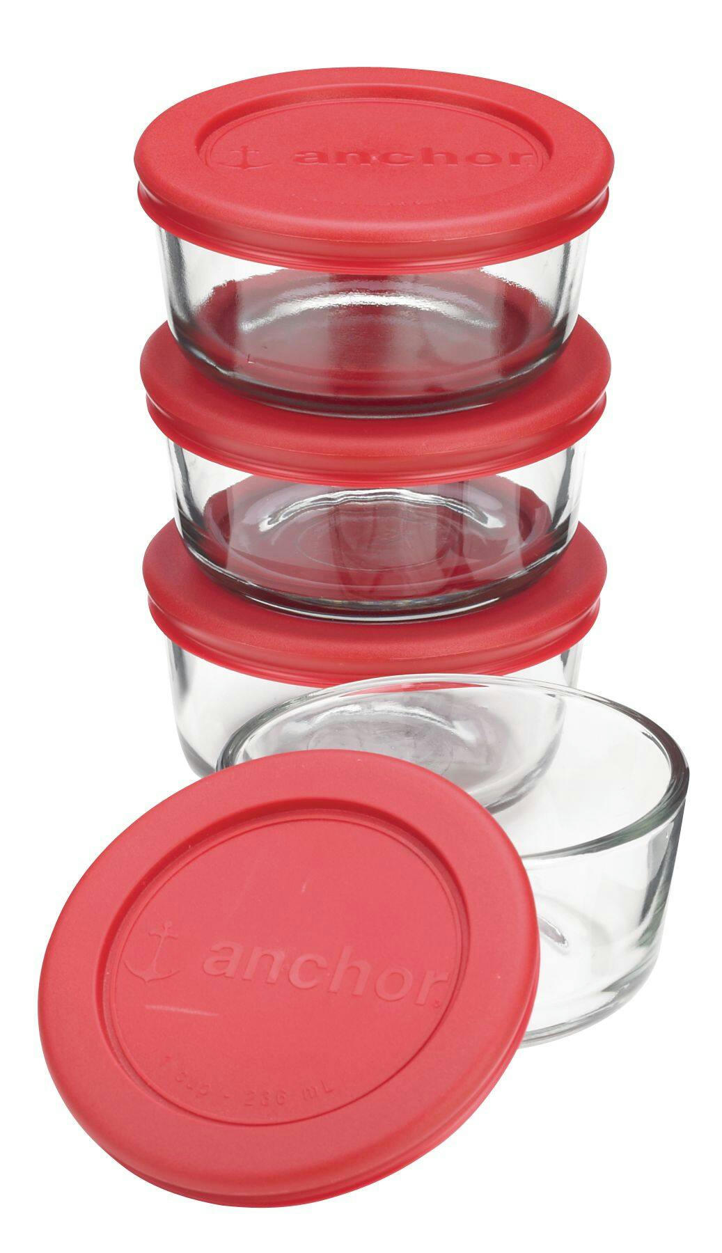 Anchor Hocking Glass Storage Container Set, 4-pc x 1-Cup