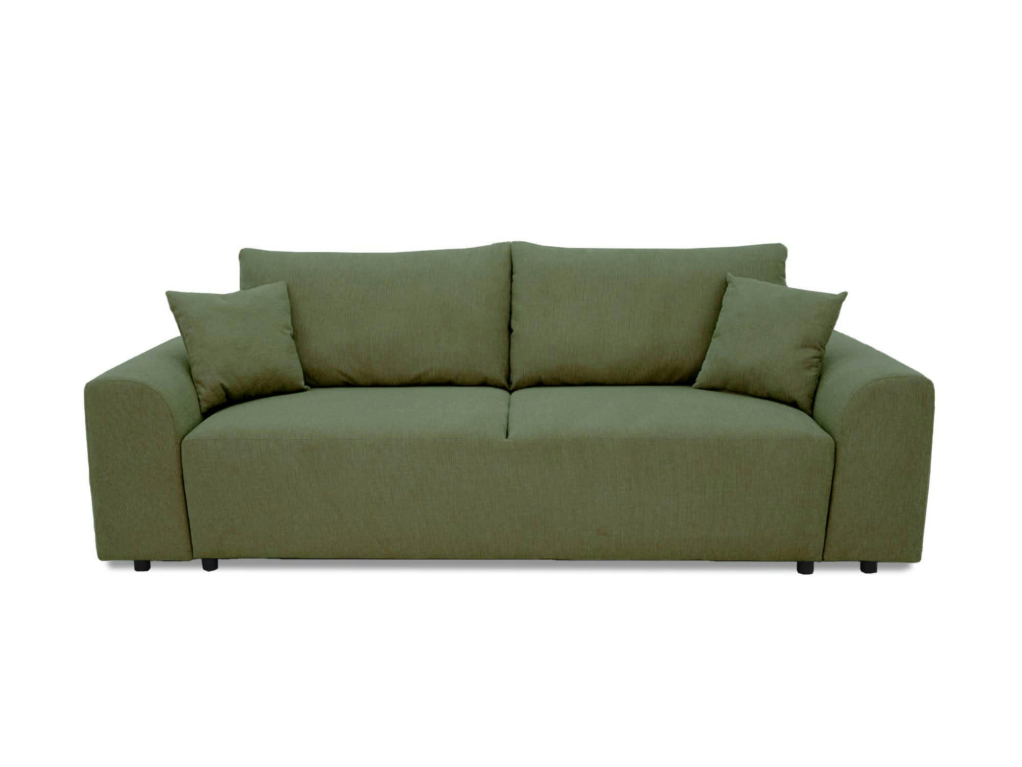 AMARYLLIS - Canapé droit convertible 3 places en tissu vert