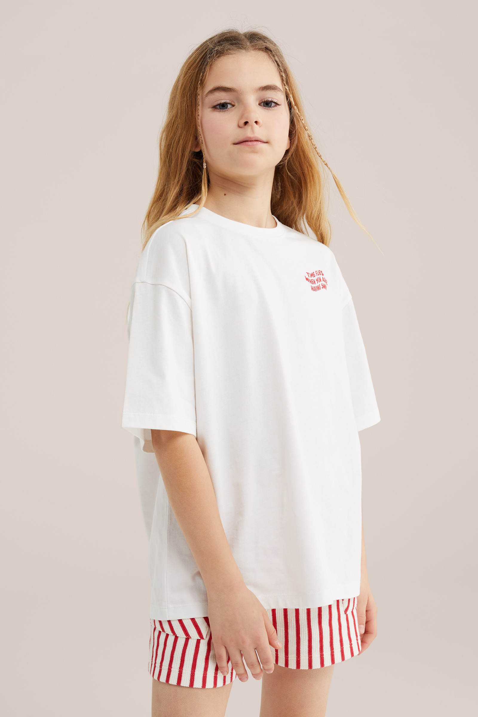 Meisjes oversized T-shirt met print