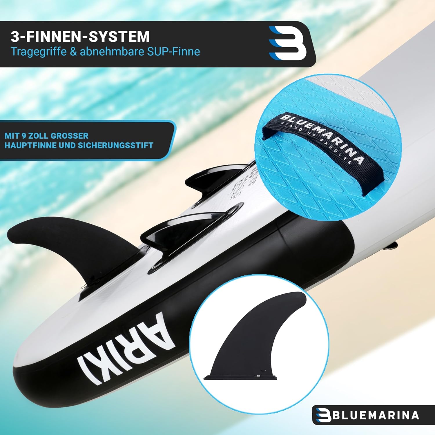 Bluemarina Stand Up Paddling Board Ariki | 𝟓 𝐉𝐀𝐇𝐑𝐄 𝐆𝐀𝐑𝐀𝐍𝐓𝐈𝐄 - SUP Board - Stand Up Paddle - Surfbrett | Ariki 305x76x15cm