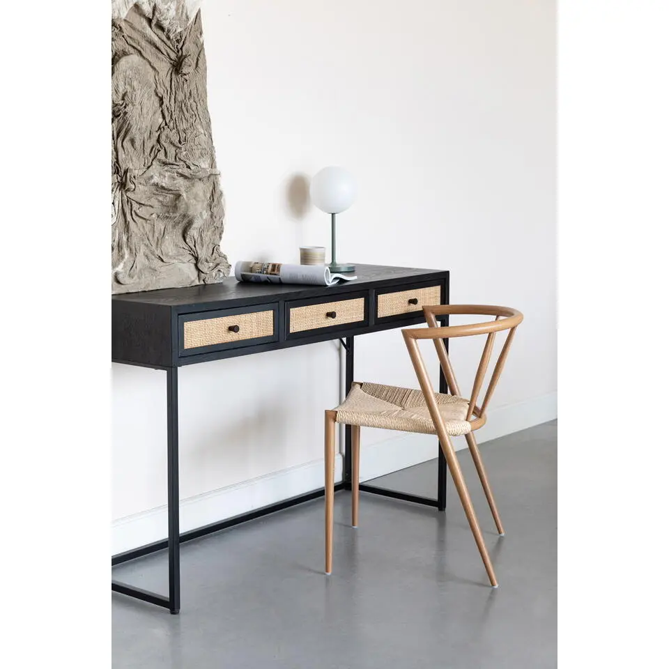 Eetkamerstoel Naturel Hout - Zithoogte 44cm - 46x52x70cm - Che - Set van 2