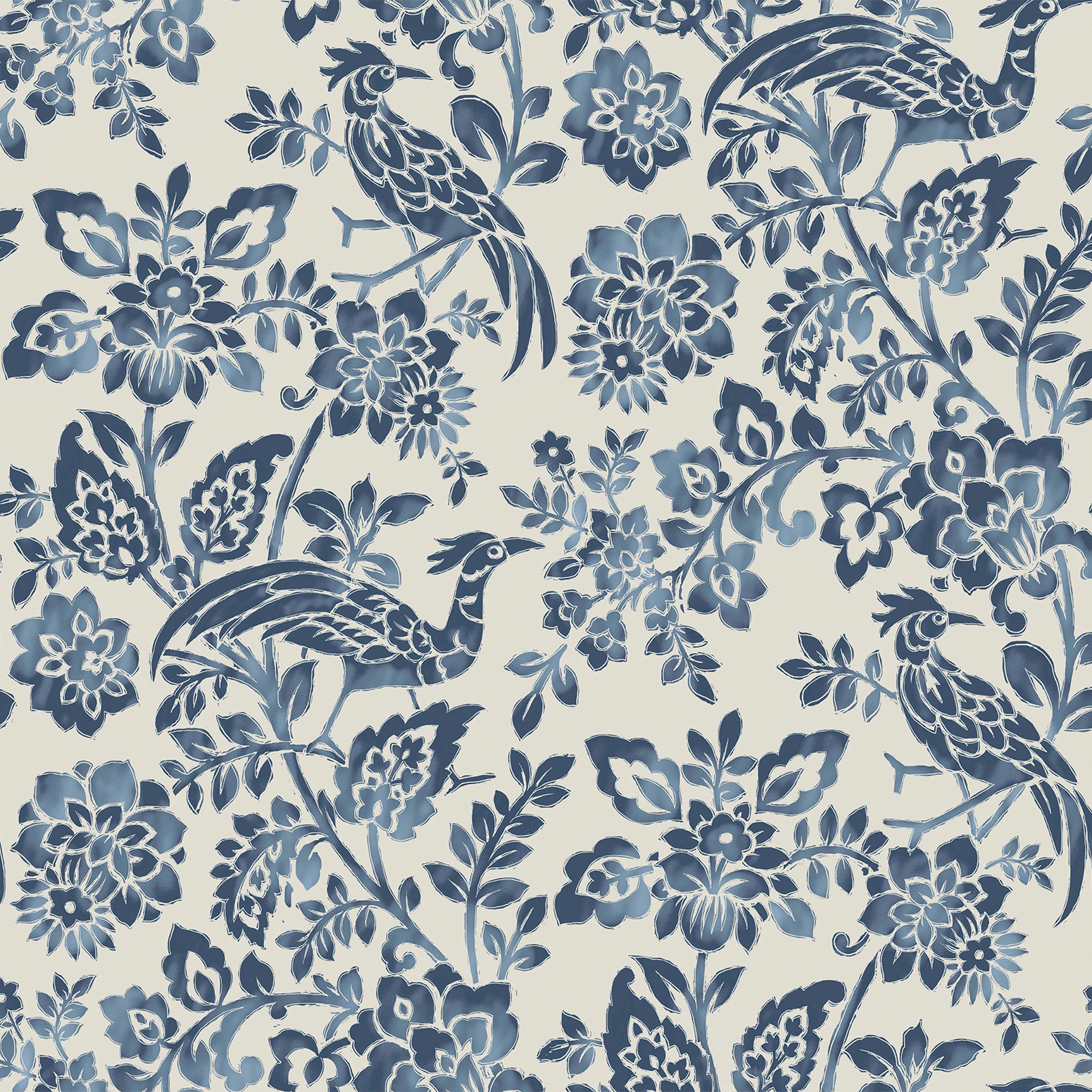 Laura Ashley Vliesbehang Adain Palace Dark Seaspray Blauw