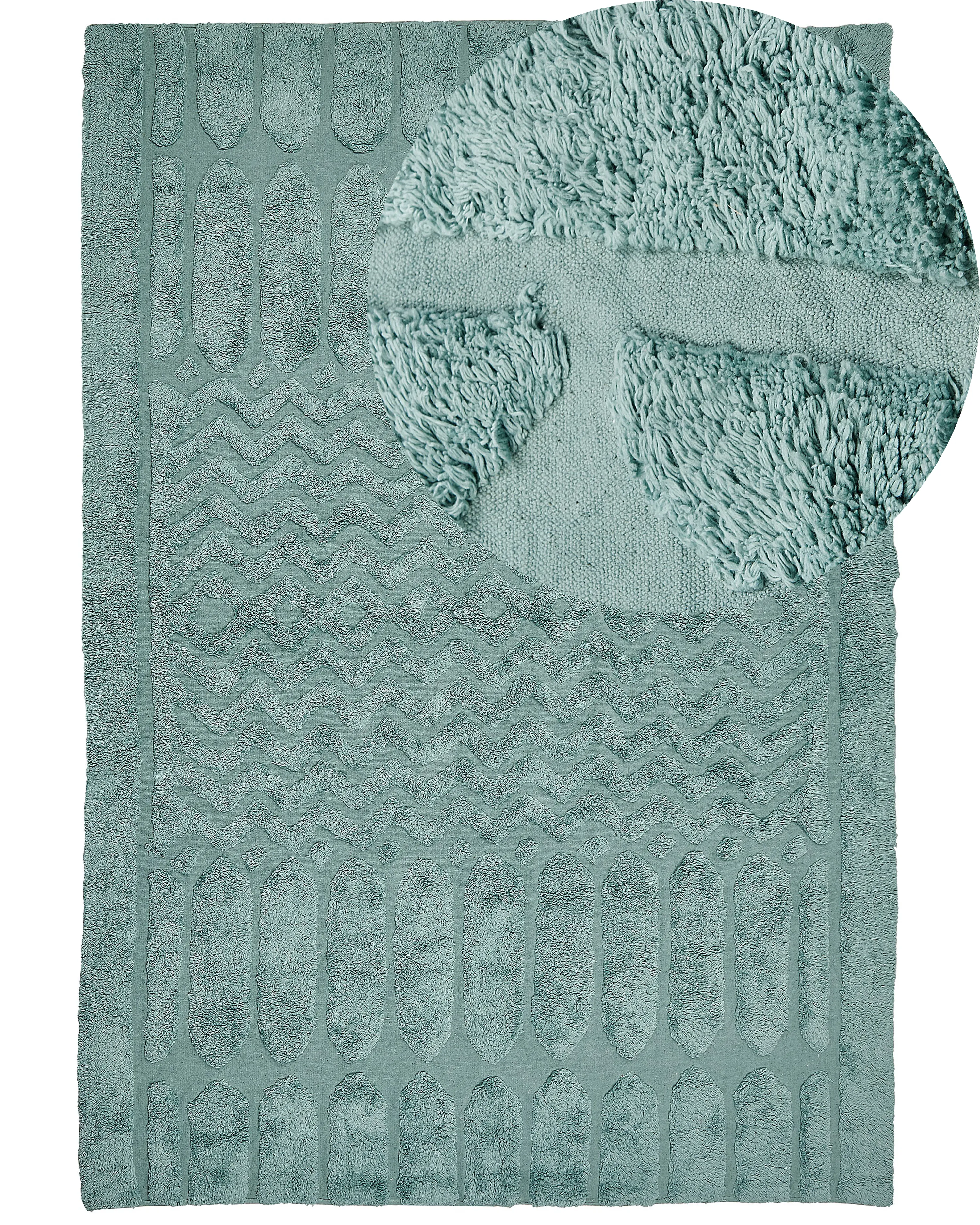 Rug SIRNAK Mint Green 140 x 200 cm Cotton