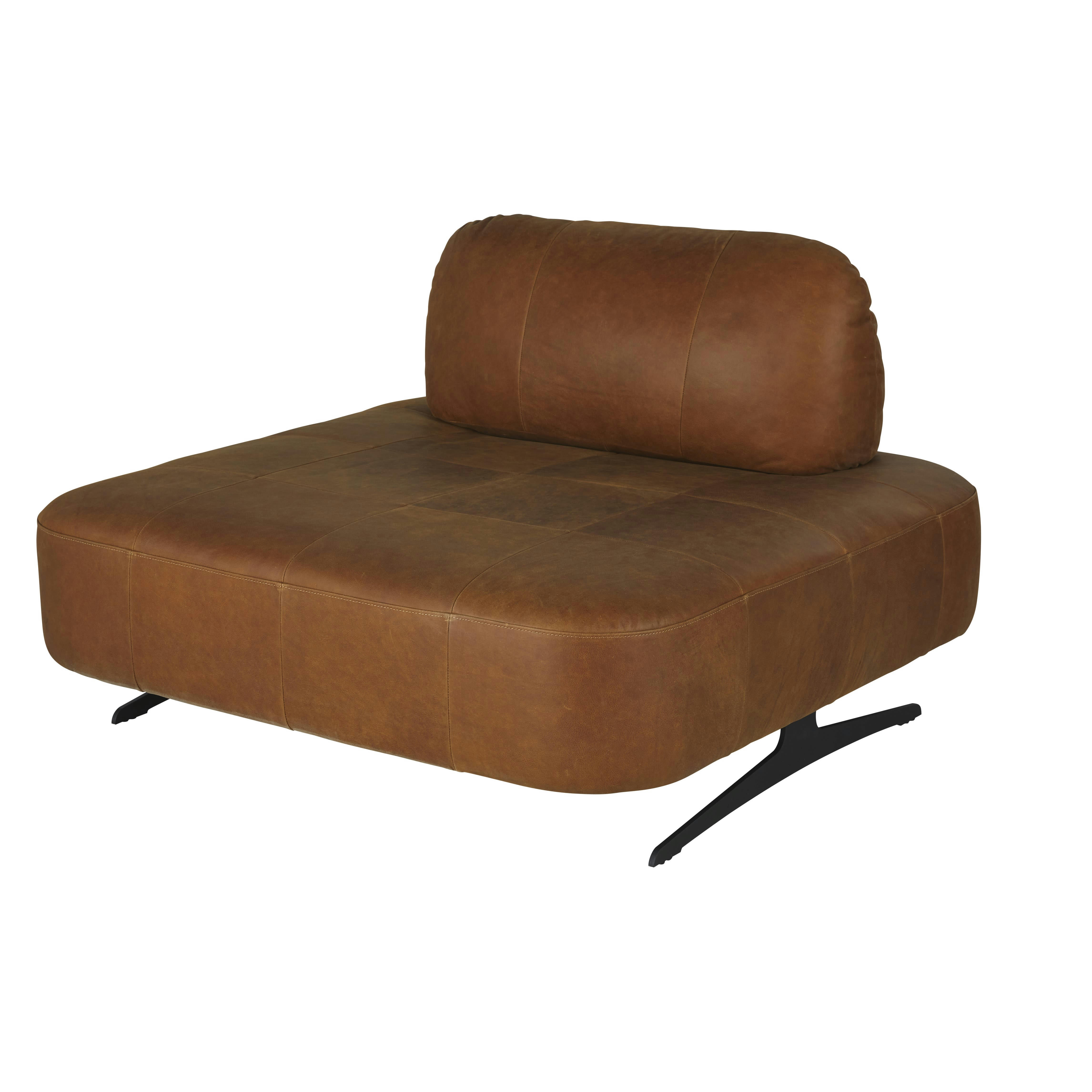 Galaktik - Chauffeuse pour canapé modulable en cuir camel