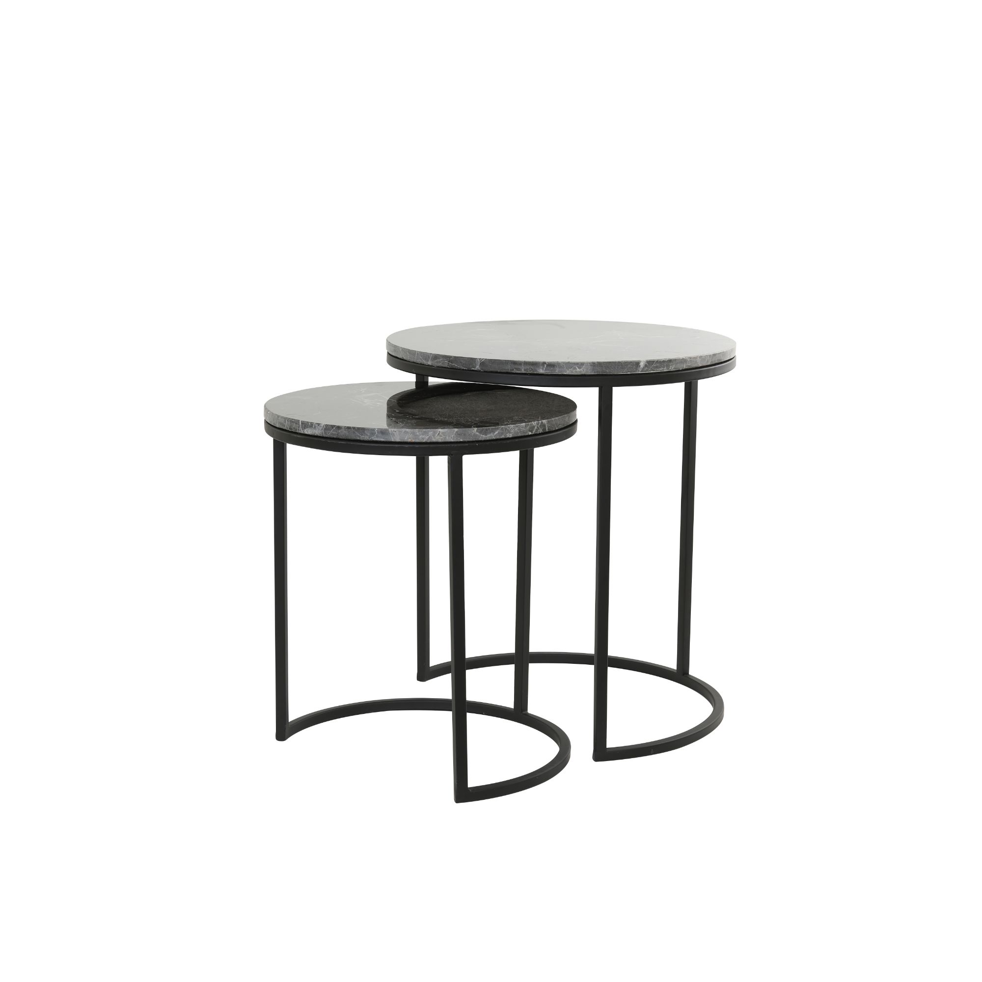 Light & Living bijzettafel Alfio - zwart - Ø49cm