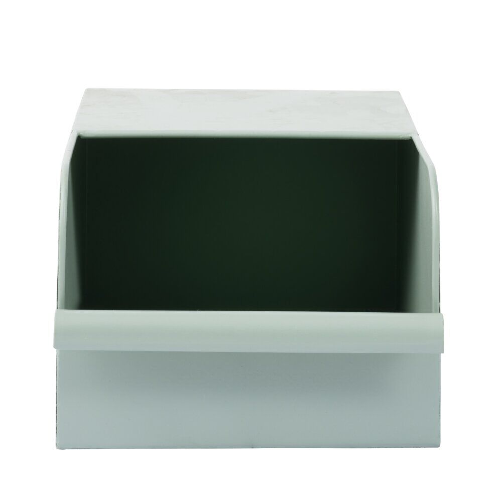 Bac de rangement en métal vert - L17,5 x l25 x H12,5 cm