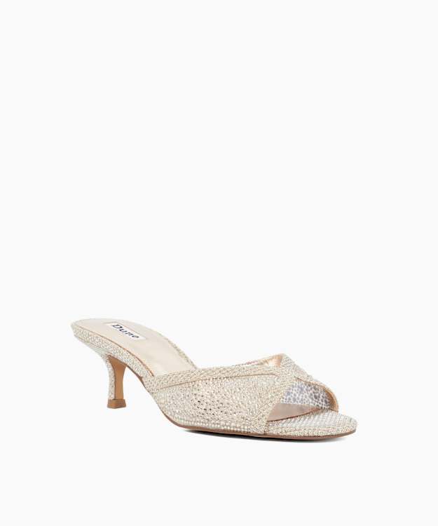 Milo Gold - Kitten Heel Hot Fix Mules