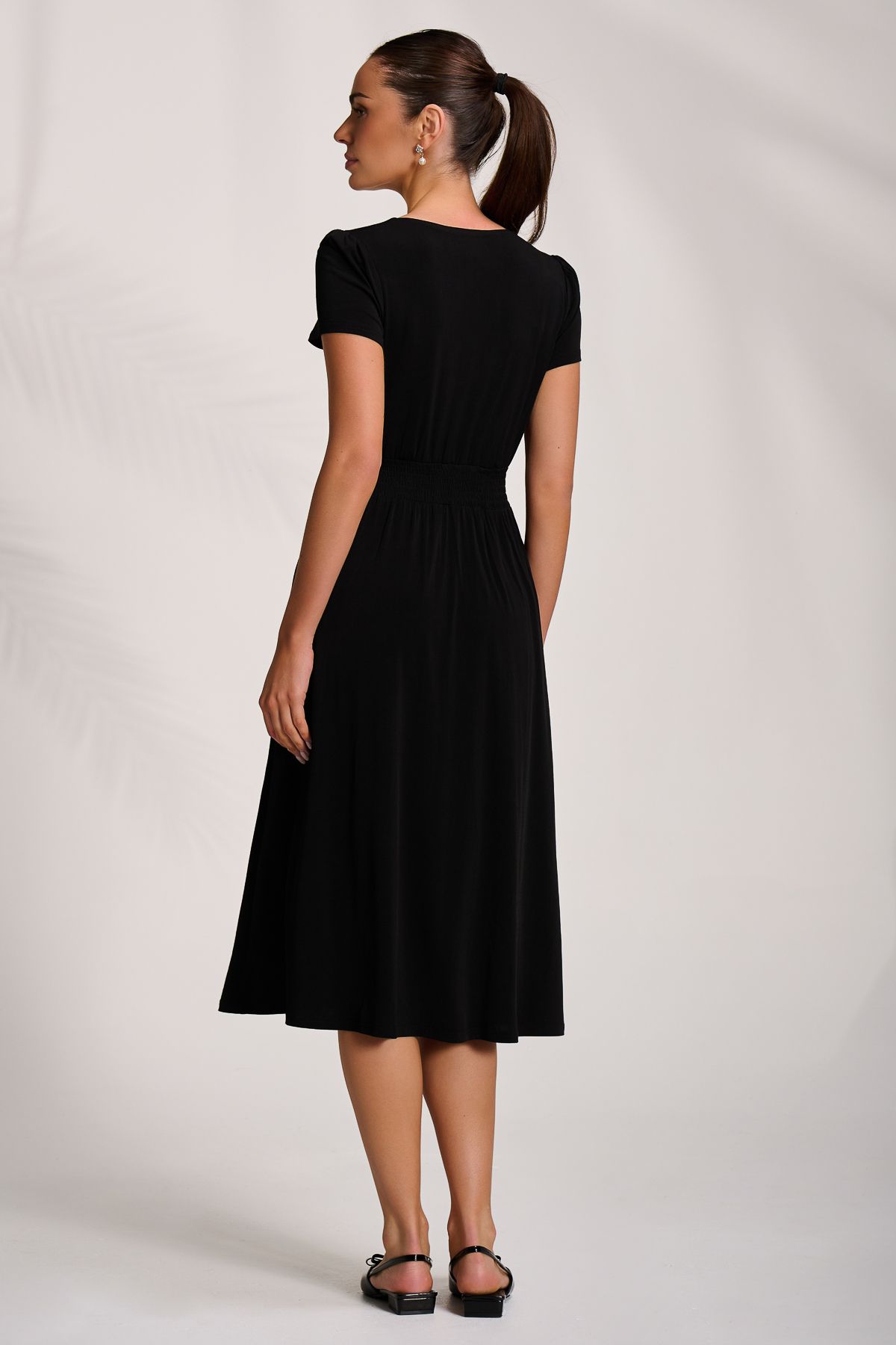 Jolie Moi Cap Sleeve Jersey Midi Dress