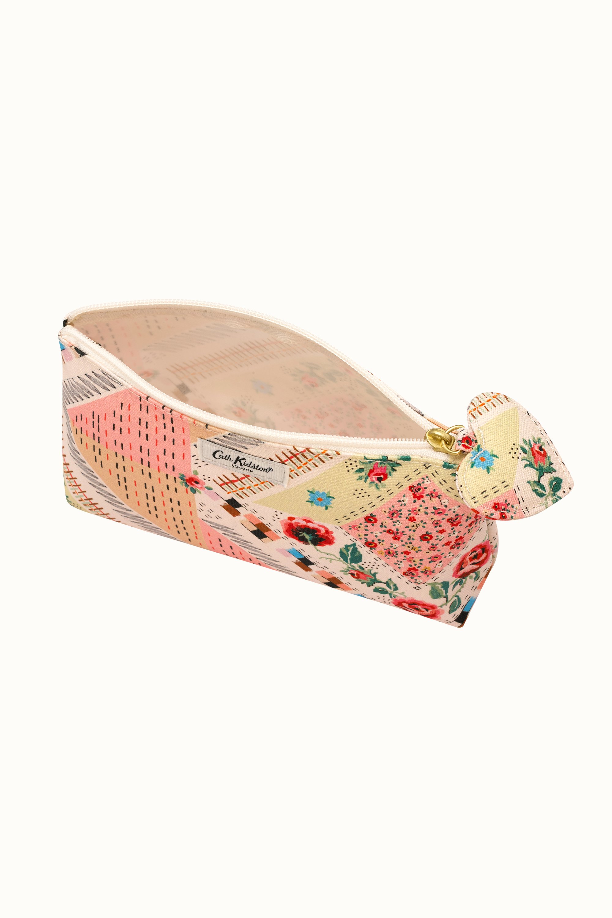Patchwork Organic Cotton Zip Make Up Bag