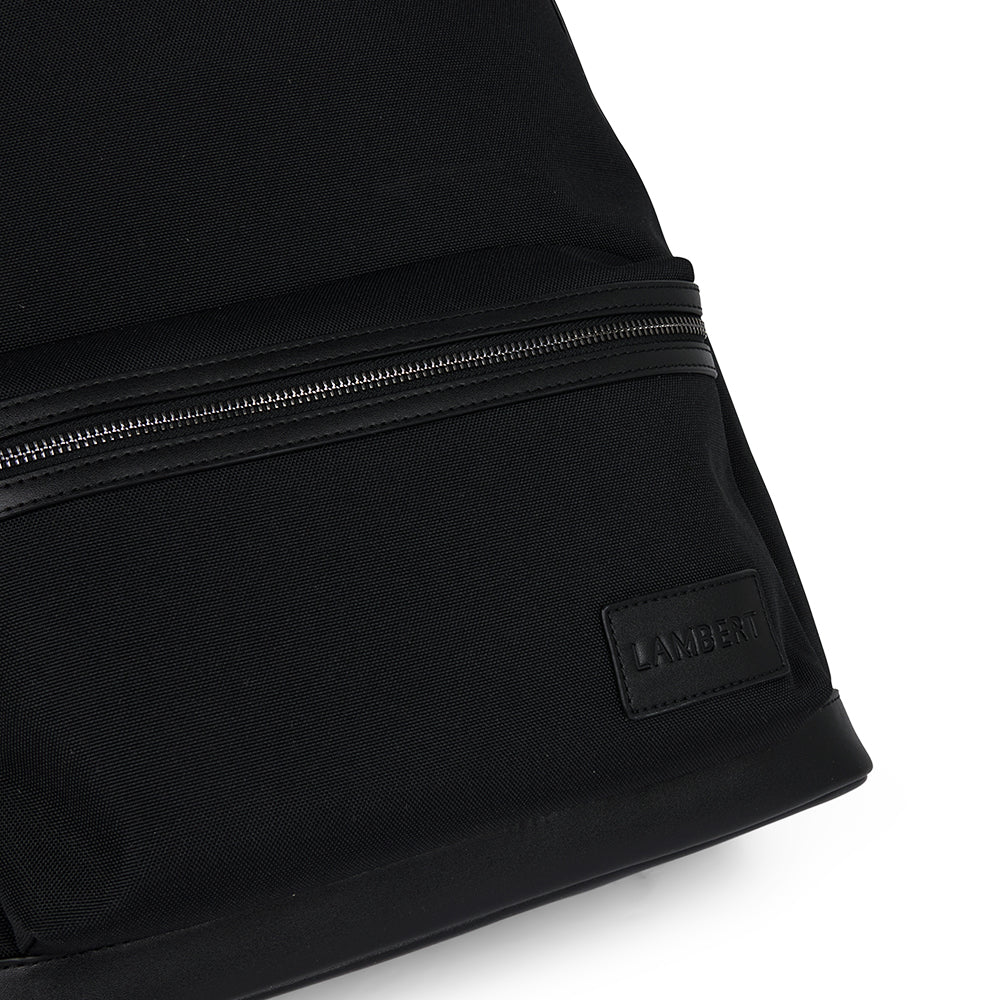 The Logan – Backpack in Black Canvas