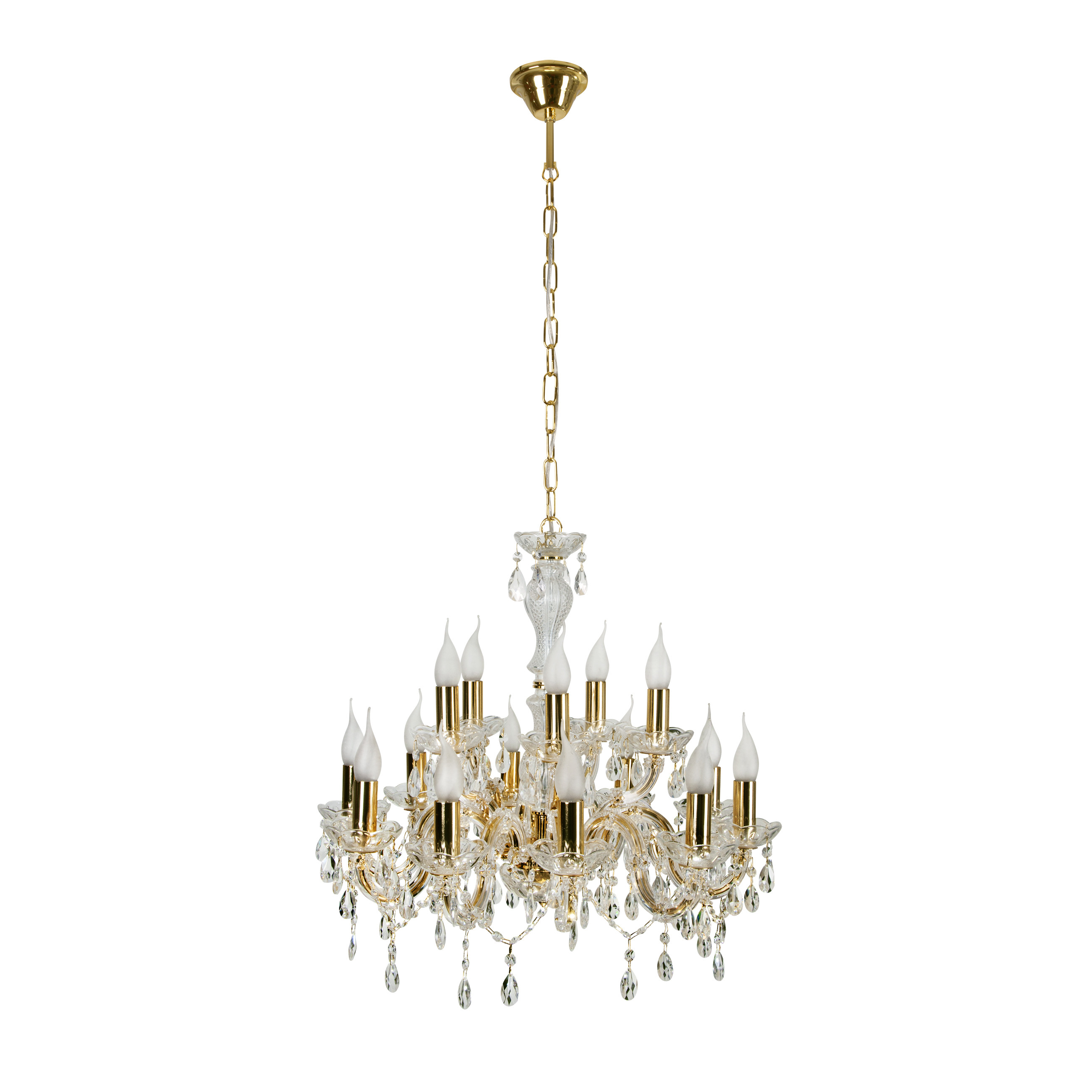 Żyrandol złoty MARIA 15xE14x40W wym:130x62x62 Candellux