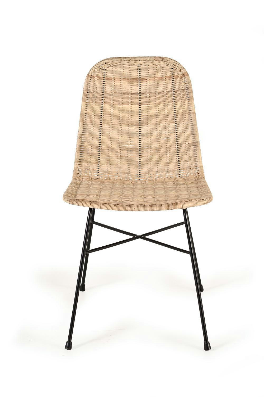 - Lot de 2 chaises en métal naturel et bois d'acacia