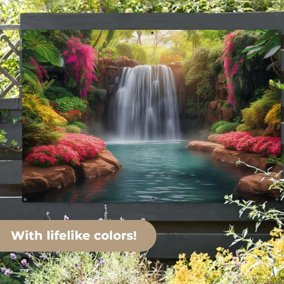 MuchoWow Tuinposter 180x120cm Waterval Natuur Planten Jungle