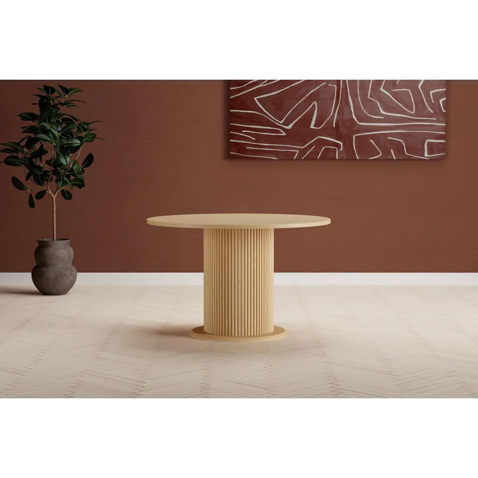 Eettafel Rond Naturel Hout - &Oslash;120x76cm - Reko