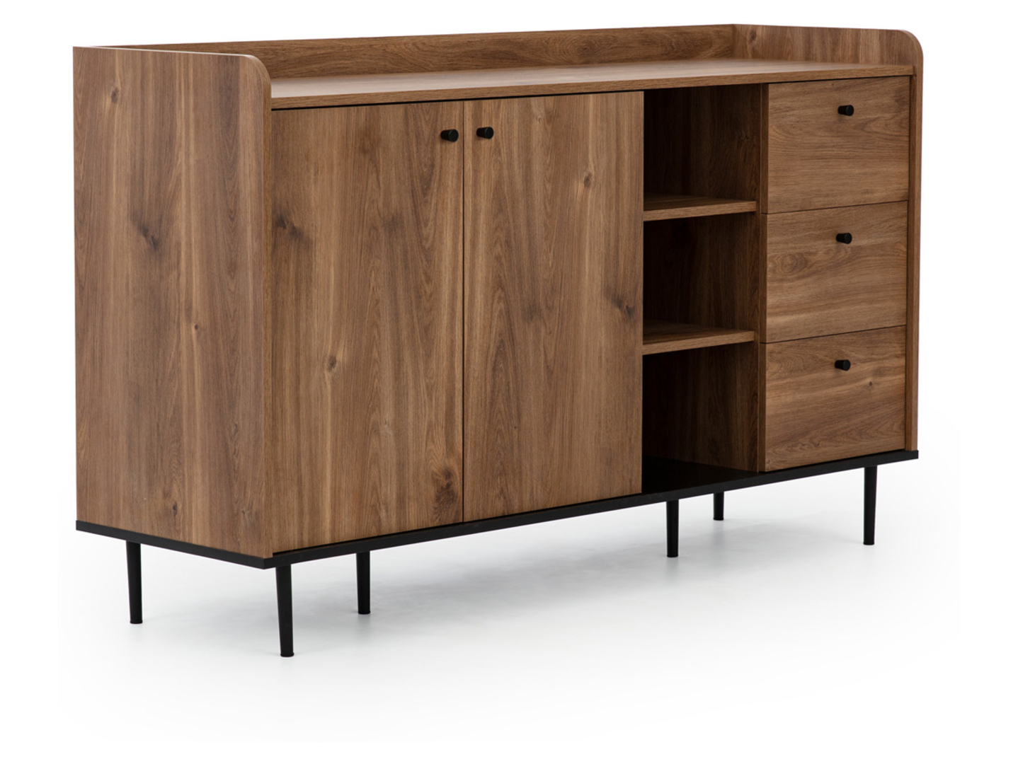 Komoda Vasina 150 cm z 2 drzwiami i 3 szufladami dąb brandy castello