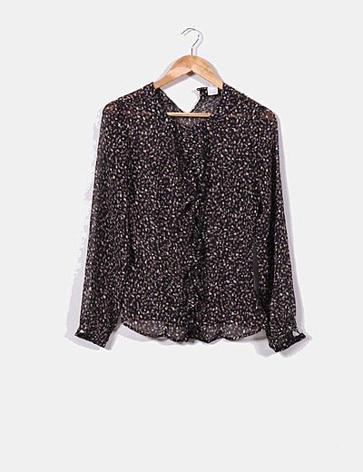 Camaïeu Semi-transparent printed chiffon blouse