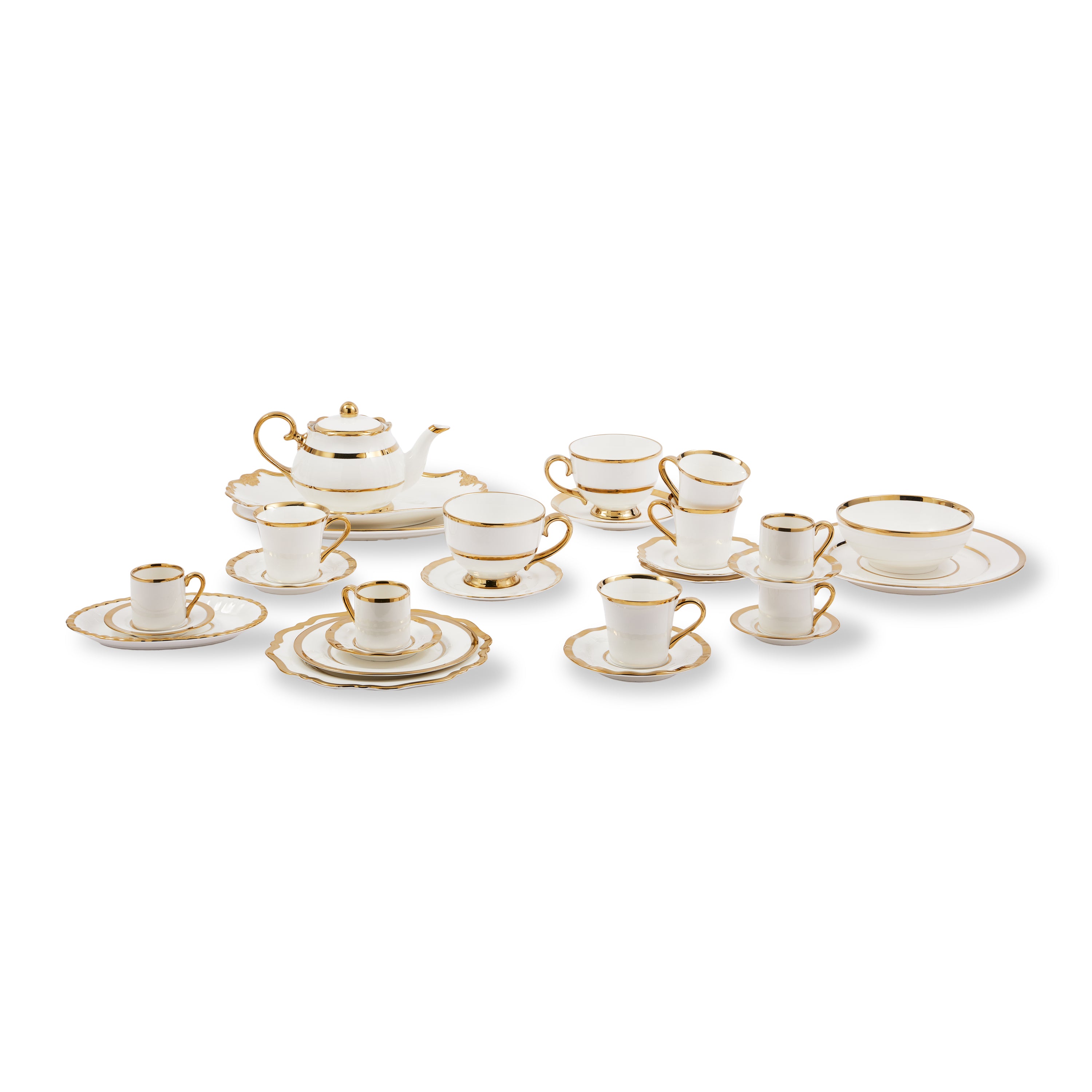 POLSPOTTEN Golden Finds Borden en Schalen - Set van 4