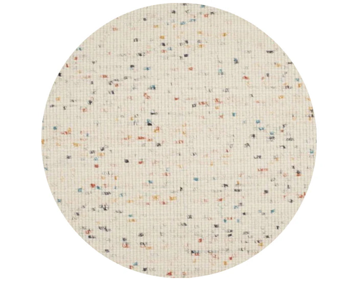 DÉJA Living Vloerkleed Bela - Rond Wit Multi Wol - Ø160cm