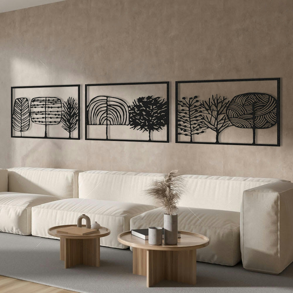 - Décoration murale forêt de bonbon en métal noir 230x59 cm