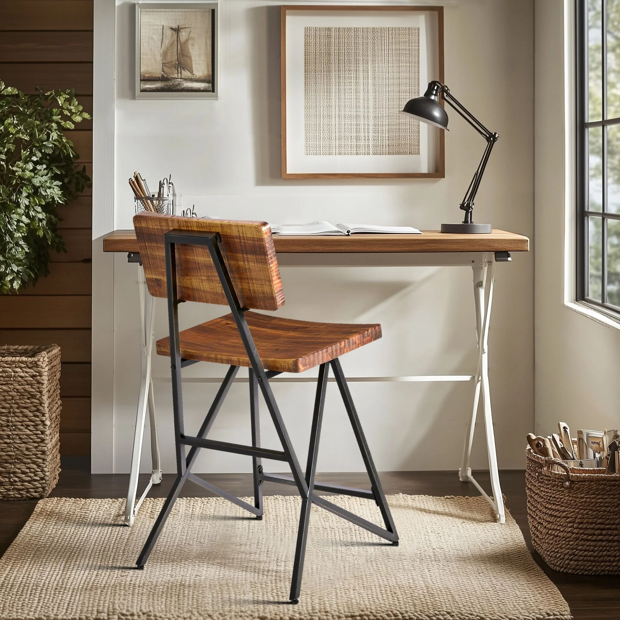 INK+IVY Trestle Counter Stool