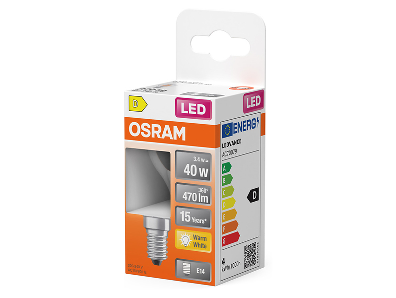 Żarówka LED E14 z ciepłą barwą światła