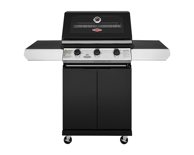 BeefEater 1200 Series 3 Burner BBQ & Trolley - Black Enamel