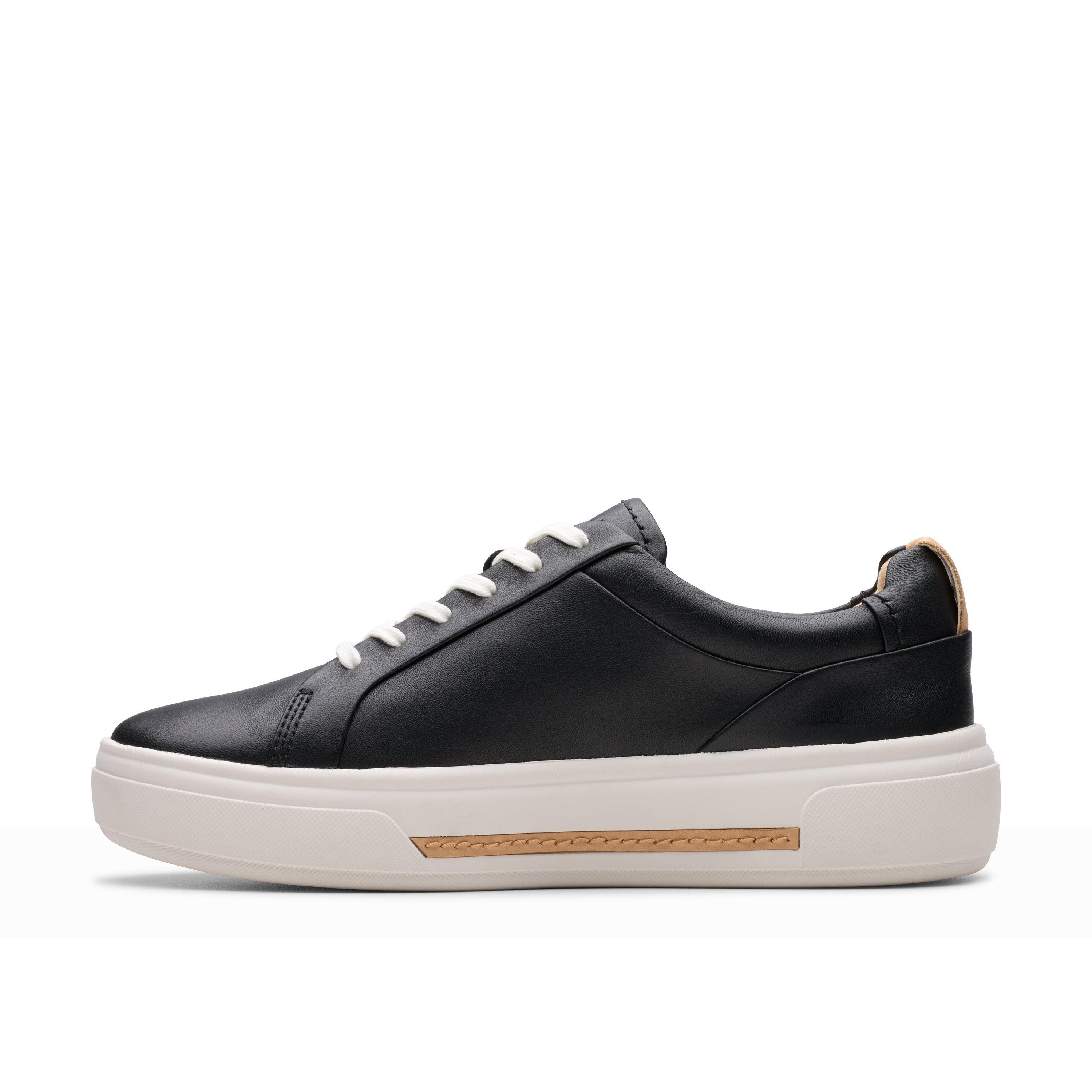 Clarks Hollyhock Walk Black Leather Trainers