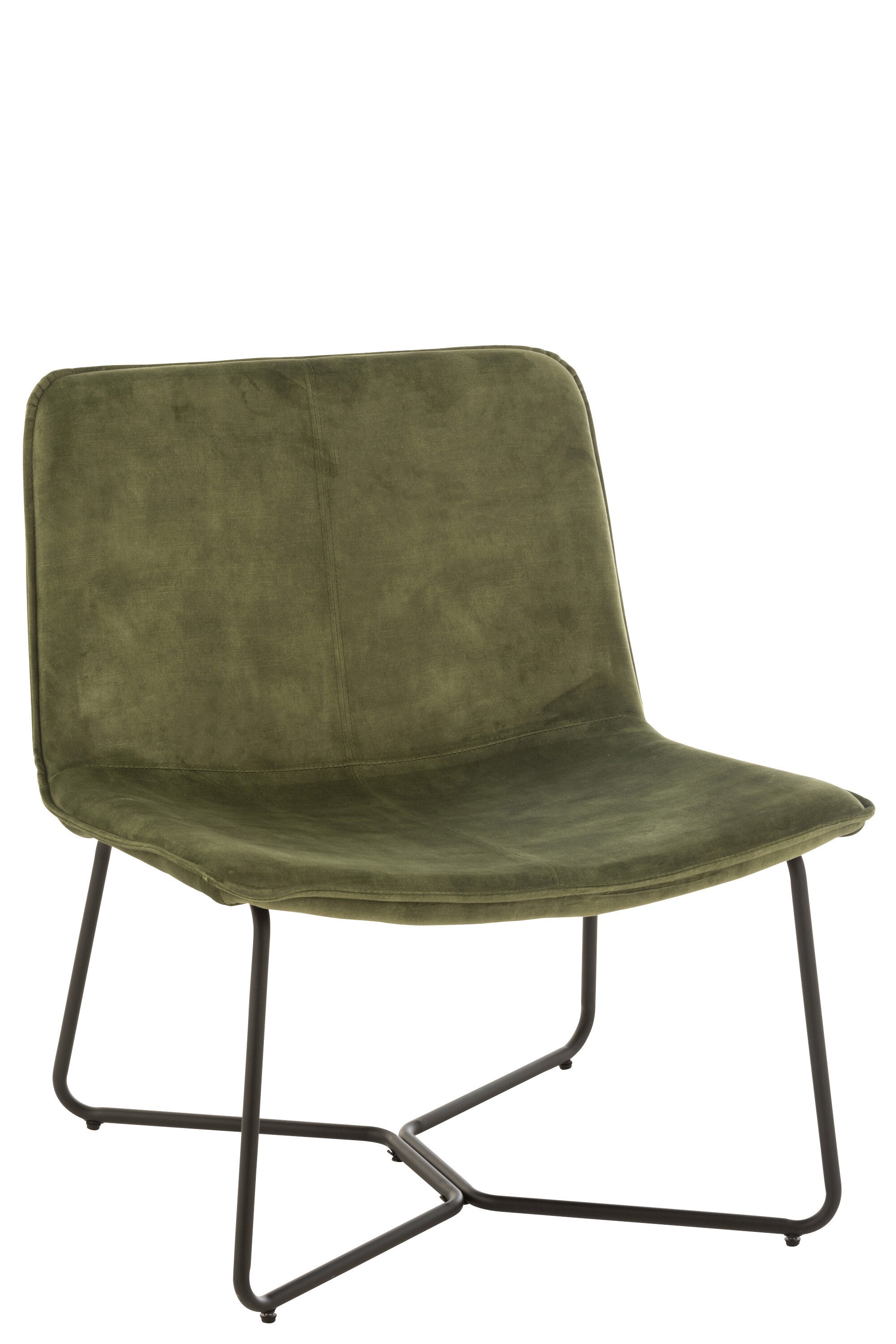J-Line loungestoel Isabel - metaal/textiel - groen - 2 stuks