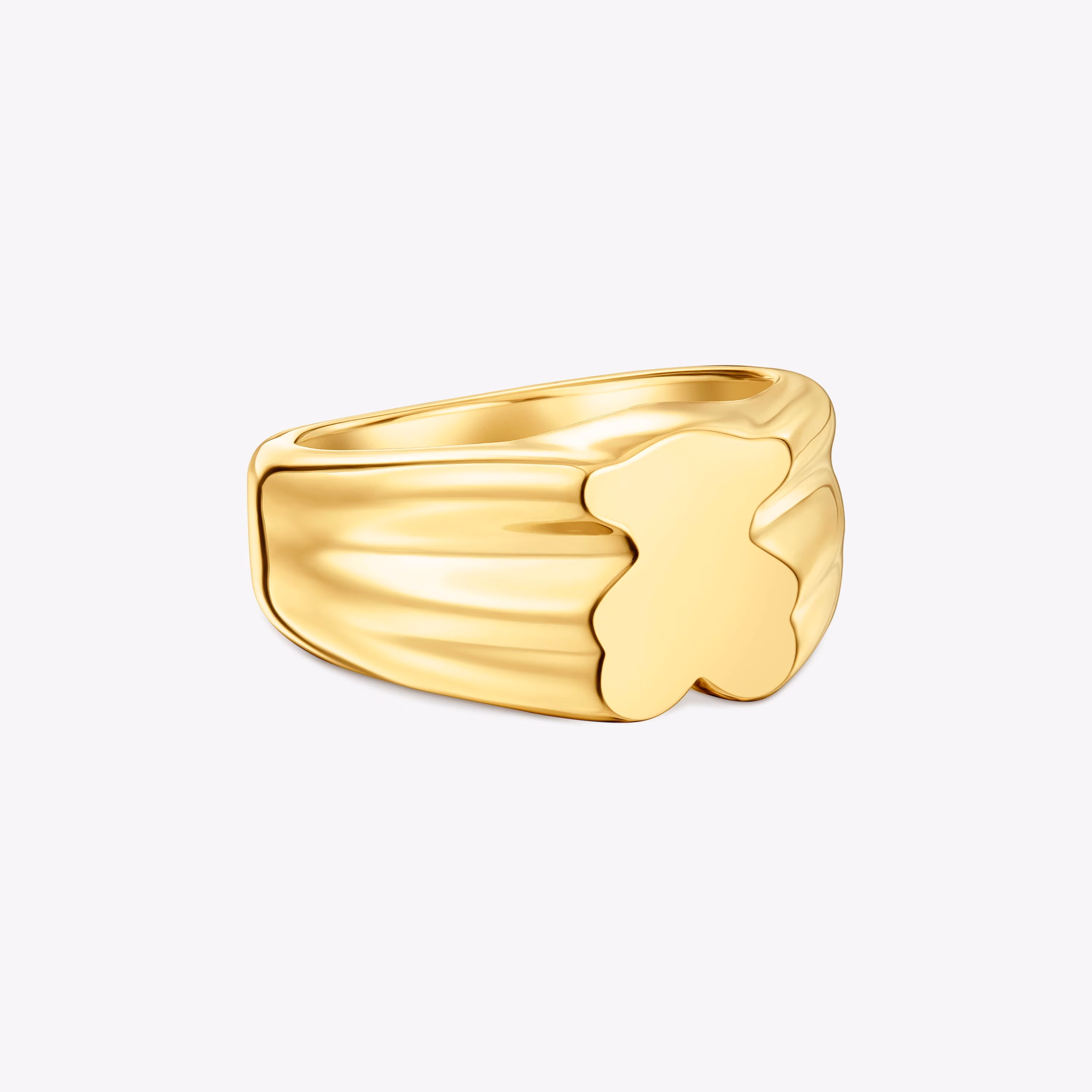 Anillo sello oso 10 mm con baño de oro 18 kt sobre plata Sweet Dolls