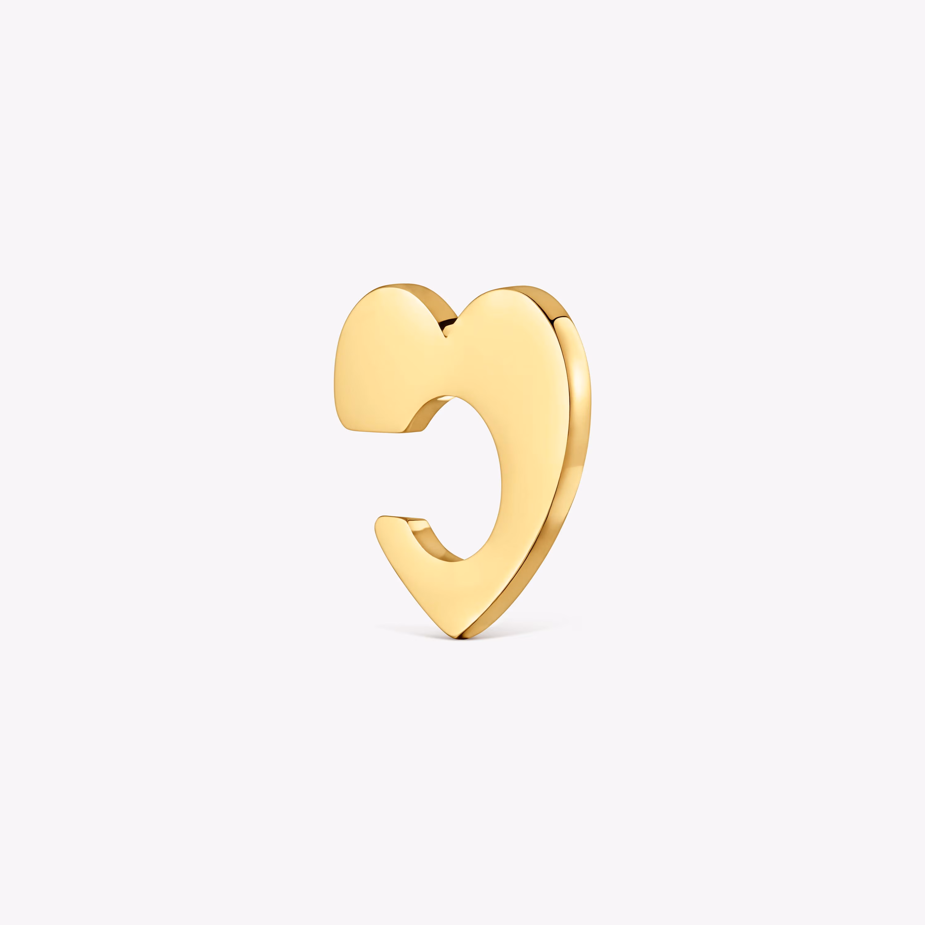 Earcuff corazón de acero dorado Galaxy