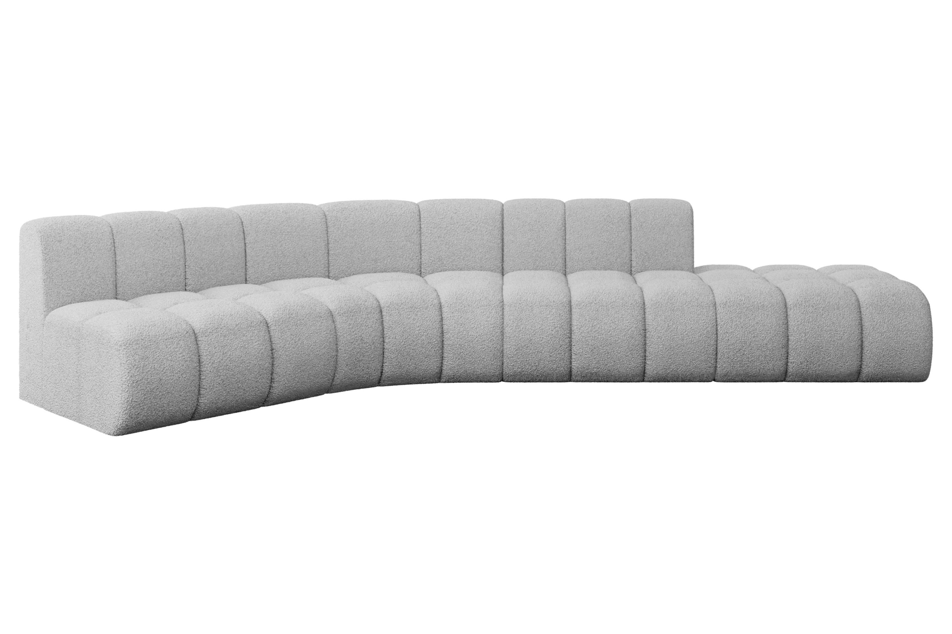 Narożnik lewostronny modułowy Brilo-L1 - 380x174x70 cm Jasny szary