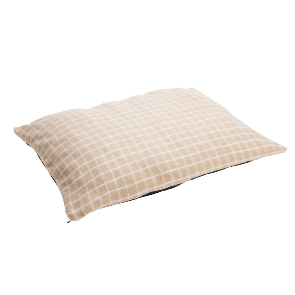 Matelas pour chien coton quadrillage orange et blanc Taille S 65x45xép8cm