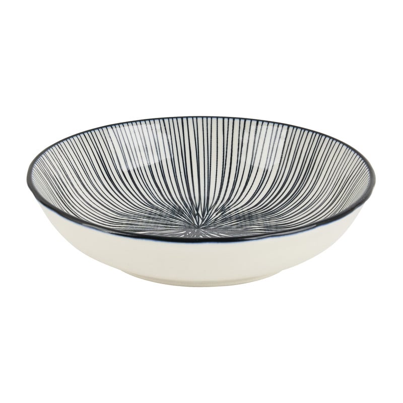 Tapas schaaltje Sevilla - zwarte lijnen - &Oslash;14x3.5 cm